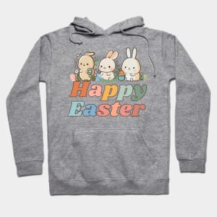 Happy Easter - Cute Bunnies Drawing - Hoppy Easter Hoodie